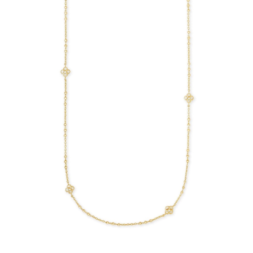 KENDRA SCOTT Rue Gold-Plated Long Strand Necklace w/ Jewelry Pouch